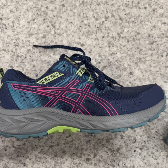 ASICS Gel-Venture 9 Deep Ocean (Blue) and Hot Pink Women’s Running Shoes Sz 5.5 - Picture 4 of 8